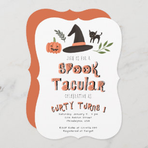 Modern Cute Spooktacular Halloween Birthday