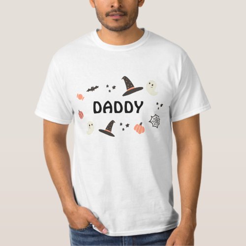 Modern Cute Spooky One Halloween Birthday Daddy T_Shirt