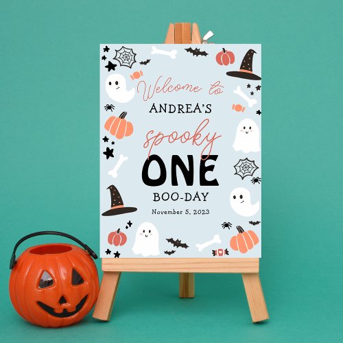 Modern Cute Spooky One Halloween Boy 1st Birthday Foam Board