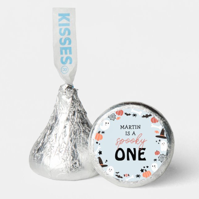 Modern Cute Spooky One Halloween Boy 1st Birthday Hershey®'s Kisses® (Front)