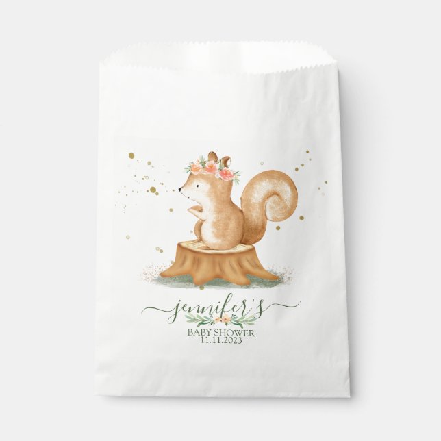 Modern Cute Squirrel wildlife farm forest animal Favor Bag (Front)