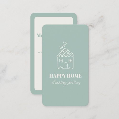 Modern Cute Stylish House Cleaning Service Maid  Business Card