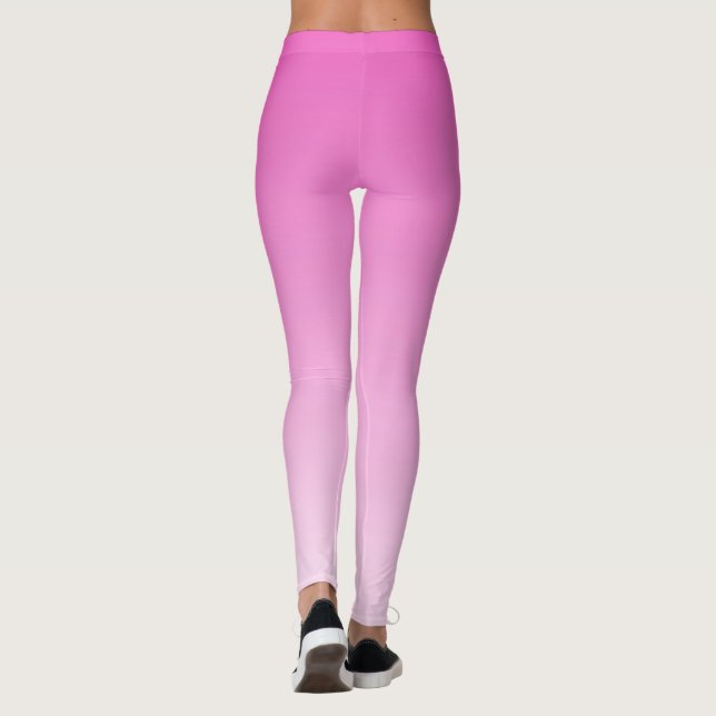 Modern Cute Stylish Template Womens Pink Gradient Leggings (Back)