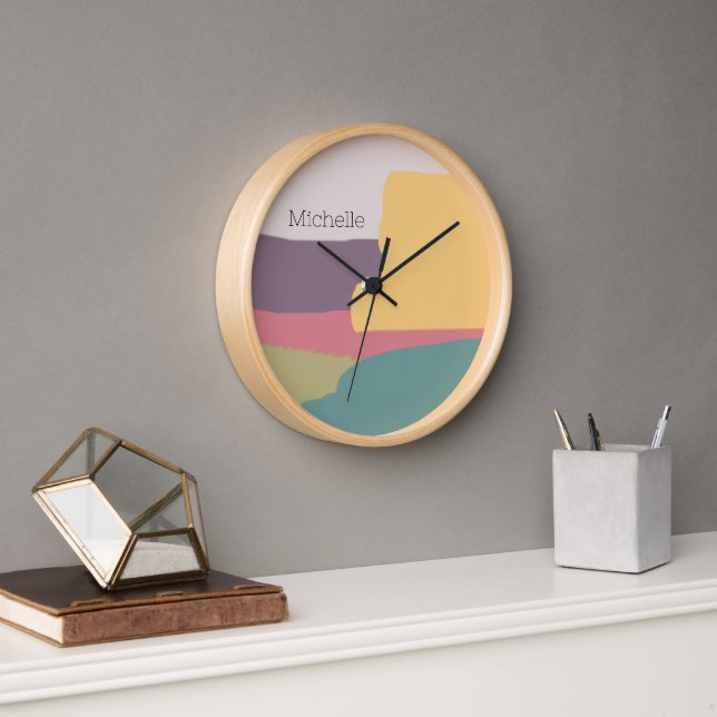 Modern Cute Summer Colors Splash Clock (Office)