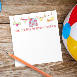 Modern Cute Summer Swimsuits Minimalist Fun Notepad