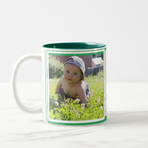 modern cute trendy photo create your own  Dad pre Two_Tone Coffee Mug