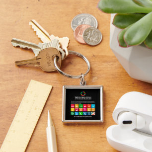 Modern Cute Trendy Sustainable Living Global Goals Keychain
