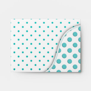 Modern Cute Turquoise and White Polka Dot Design Envelope