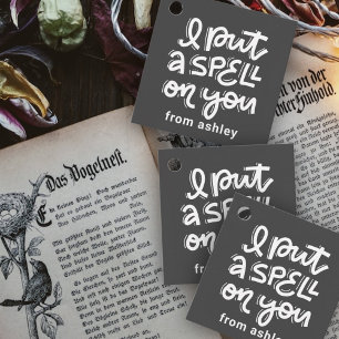 Modern Cute Typography Funny Halloween Quote Favor Tags