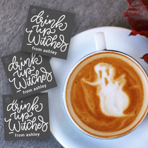 Modern Cute Typography Funny Halloween Quote Favor Tags