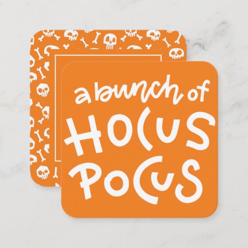 Modern Cute Typography Hocus Pocus Halloween Enclosure Card