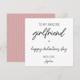 Modern Cute Valentine's Day Card for Girlfriend