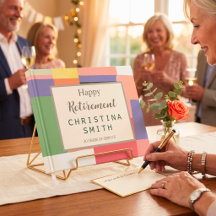 Modern Cute Vivid Color Blocks Retirement Party