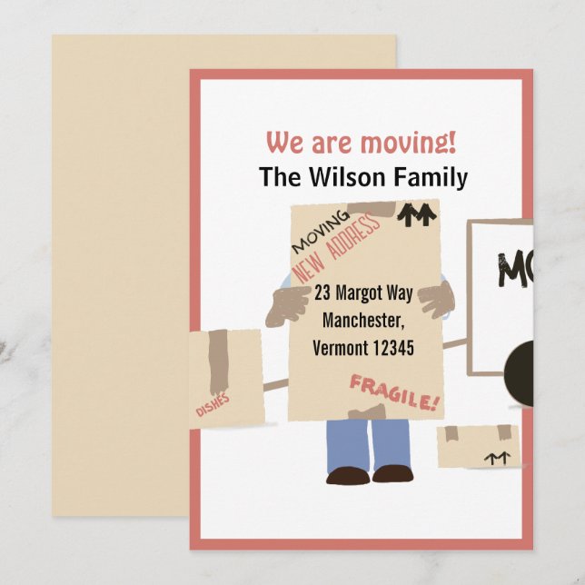 Modern Cute We Are Moving Announcement (Front/Back)