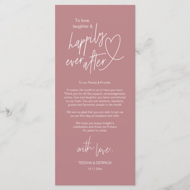 Modern cute, Wedding Place Setting Thank You Card (Front)