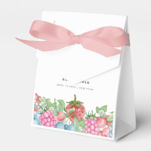 Modern Cute Wild Berry Sweet Baby Shower Favor Boxes