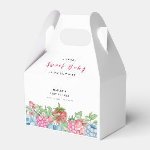 Modern Cute Wild Berry Sweet Baby Shower  Favor Boxes