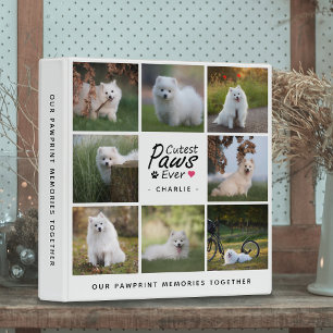 Modern Cutest Paws Ever Dog Memorial Photo Collage 3 Ring Binder