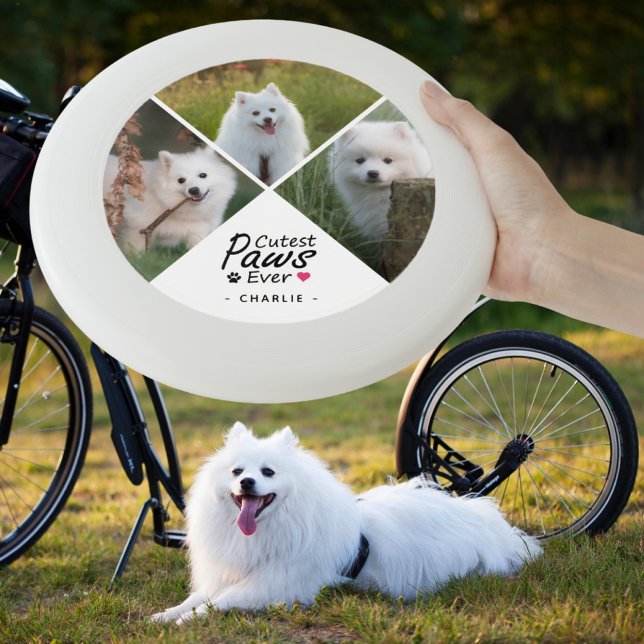 Modern Cutest Paws Ever Family Dog Photo Collage Wham-O Frisbee (Creator Uploaded)