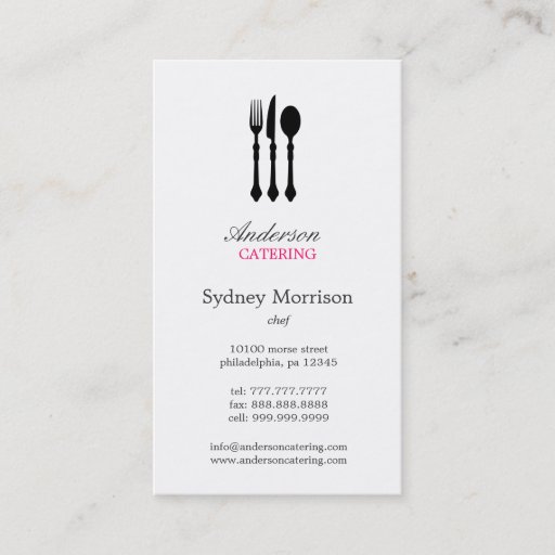 Customizable Modern Cutlery Business Card