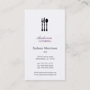 Modern Cutlery Chef/catering/restaurant Business Card by orange_pulp at Zazzle