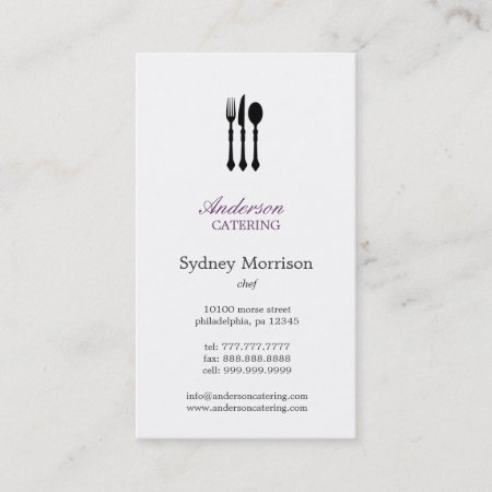 Modern Cutlery Chef/catering/restaurant Business Card