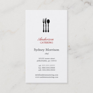 Modern Cutlery Chef/Catering/Restaurant Business Card