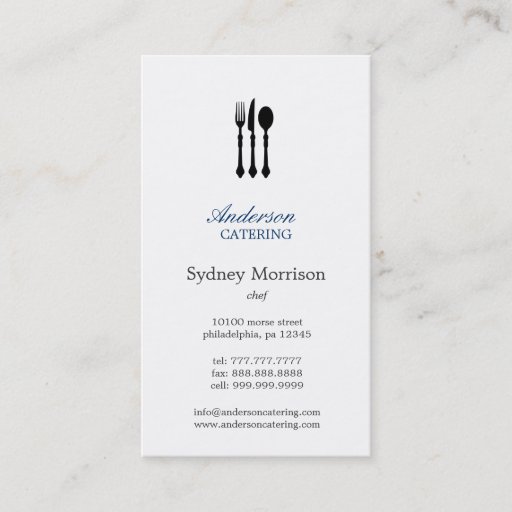 Customizable Modern Cutlery Chef/Catering/Restaurant - Groupon Business Card Template