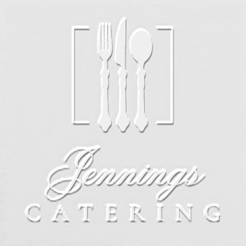 Modern Cutlery Pre_made Kitchen Food Logo Embosser