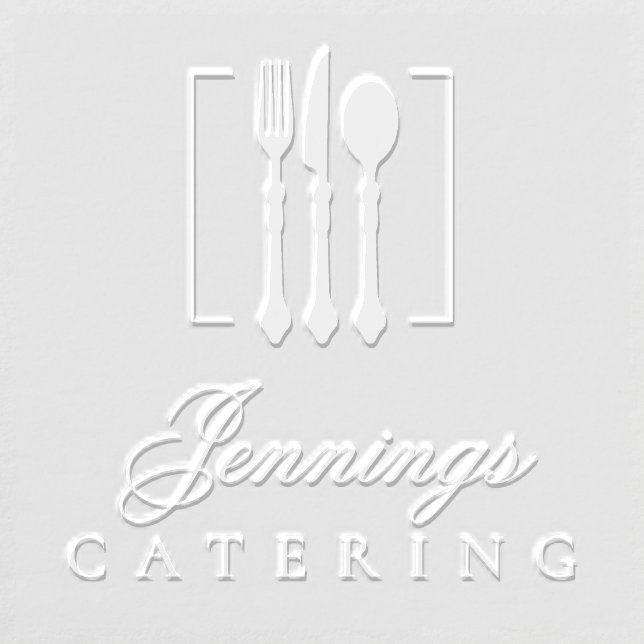 Modern Cutlery Pre-made Kitchen Food Logo Embosser (Design)