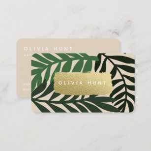  Modern Cutout Art Leaf with Gold Look Business Card