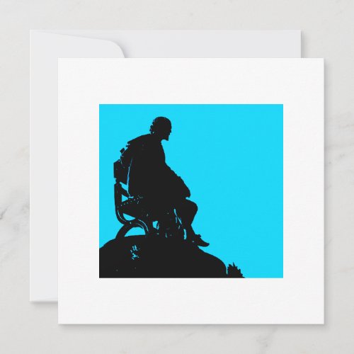 Modern Cyan and Black Shakespeare Silhouette Holiday Card