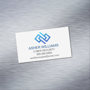 Modern Cyber Security Computer Technology Business Card Magnet