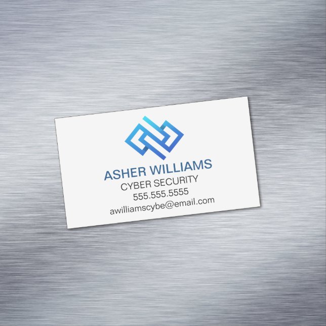 Modern Cyber Security Computer Technology Business Card Magnet (In Situ)