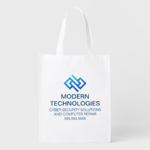Modern Cyber Security Computer Technology Company Grocery Bag