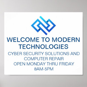 Modern Cyber Security Computer Technology Company Poster