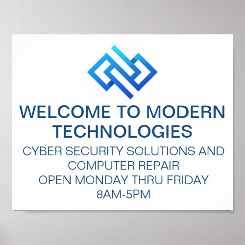 Modern Cyber Security Computer Technology Company Poster