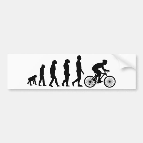 Modern Cycling Human Evolution Scheme Bumper Sticker