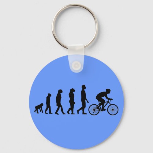 Modern Cycling Human Evolution Scheme Keychain