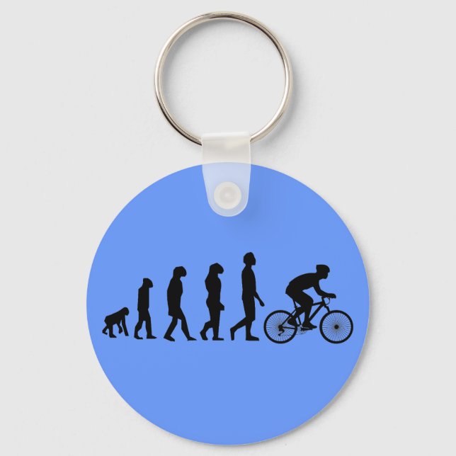 Modern Cycling Human Evolution Scheme Keychain (Front)