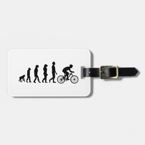 Modern Cycling Human Evolution Scheme Luggage Tag