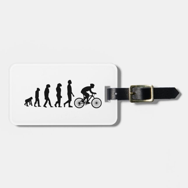 Modern Cycling Human Evolution Scheme Luggage Tag (Front Horizontal)