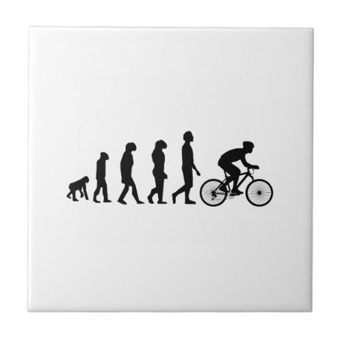 Modern Cycling Human Evolution Scheme Tile