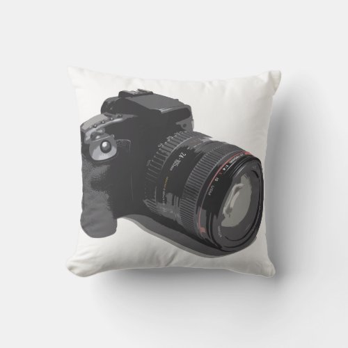 Modern D_SLR Camera Throw Pillow