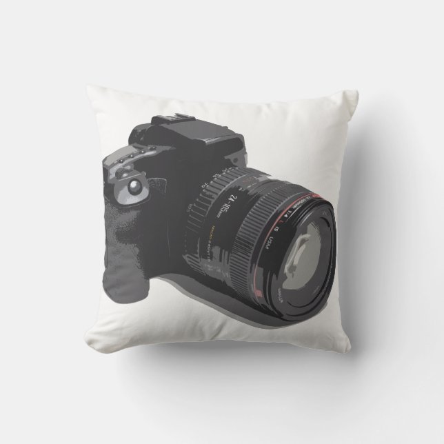 Modern D-SLR Camera Throw Pillow (Front)
