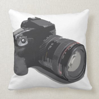 Modern D-slr Camera Throw Pillow by wheresmymojo at Zazzle