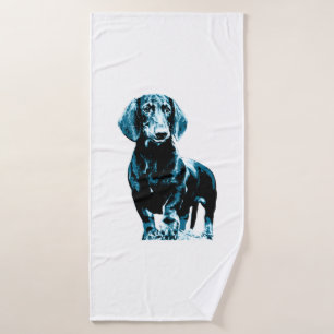 Modern dachshund design bath towel