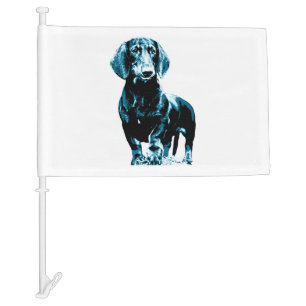 Modern dachshund design   car flag