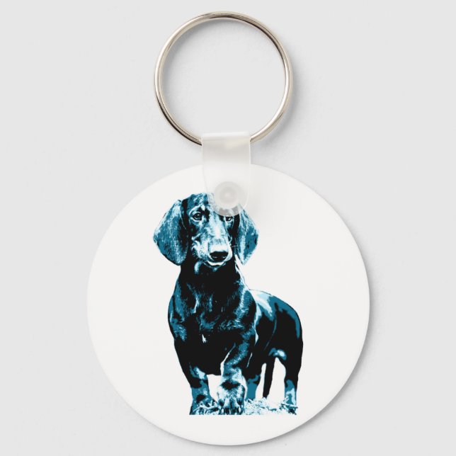 Modern dachshund design   keychain (Front)