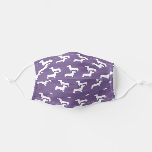 Modern Dachshund Dog Pattern Purple Adult Cloth Face Mask